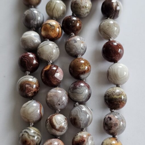 Achat („Crazy Lace“ Achat) -Mala (1) mit Seidenquaste – Bild 9