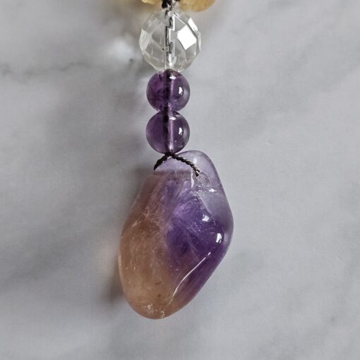 Amethyst-Citrin-Milchquarz-Mala mit Ametrin-Anhänger – Bild 8