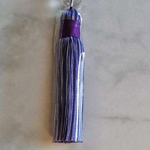 Amethyst-Milchquarz-Mala (1) mit Seidenquaste – Bild 9