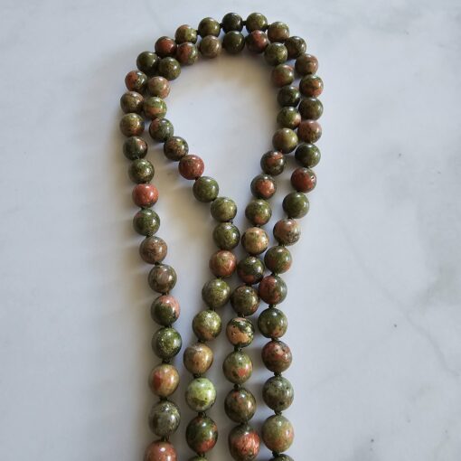 „Unakit“ (Epidot-Feldspat) -Mala mit einem „Unakit“-Donut – Bild 10
