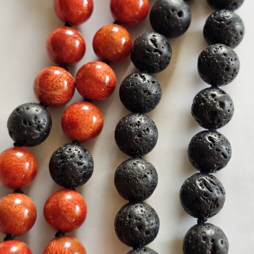 Korallen (rote Schaumkoralle) -Lava-Mala (2) mit Lava-Anhänger (Tropfen) – Bild 10