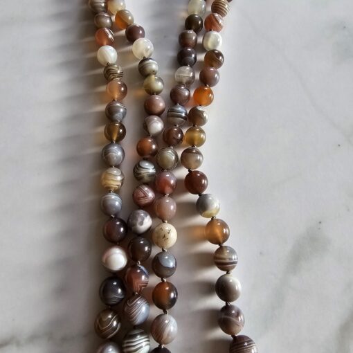 Achat ("Botswana Achat") -Mala mit Baumwollquaste und Armband – Bild 10