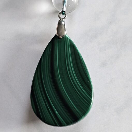 Malachit-Mala (1) mit Malachit-Tropfen und Armband – Bild 10