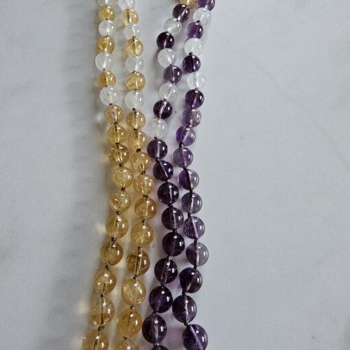 Amethyst-Citrin-Milchquarz-Mala mit Ametrin-Anhänger – Bild 9