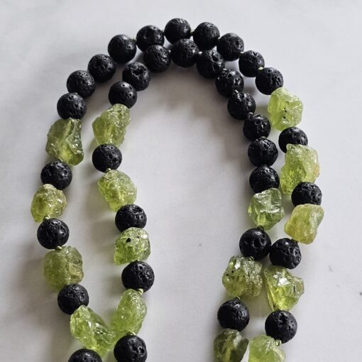 Lava-Peridot-Mala – Bild 11