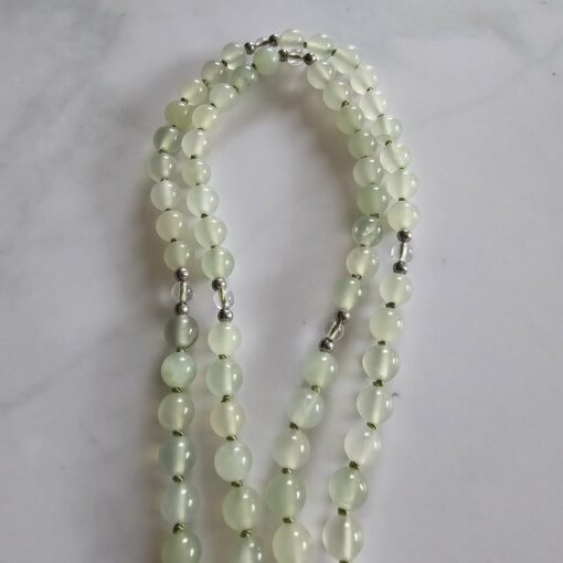 Serpentin-Bergkristall-Mala mit Serpentin-Anhänger – Bild 11