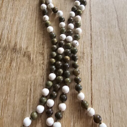 Magnesit-Sandelholz-Mala mit Magnesit-Anhänger und Armband – Bild 11