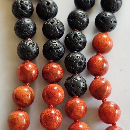 Korallen (rote Schaumkoralle) -Lava-Mala (1) mit roter Schaumkorallen-Navette – Bild 11