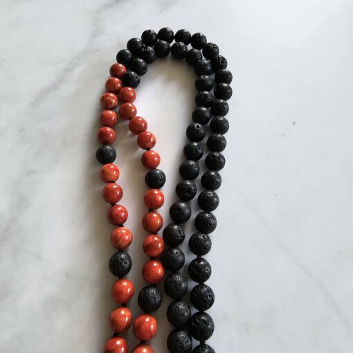 Korallen (rote Schaumkoralle) -Lava-Mala (2) mit Lava-Anhänger (Tropfen) – Bild 11