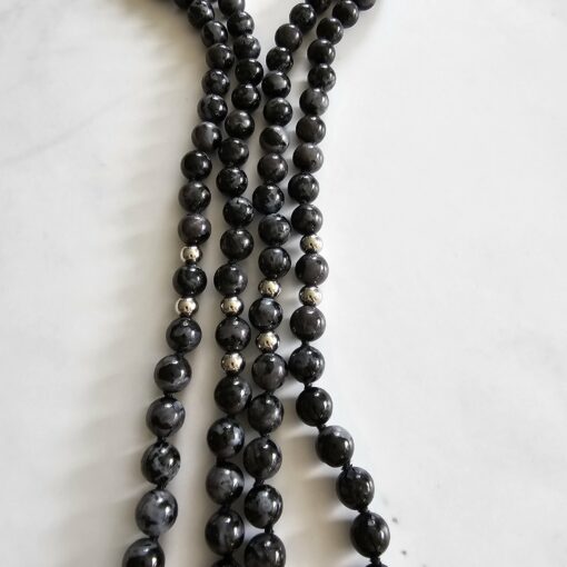 Gabbro-Mala mit Edelstahlanhänger und Armband – Bild 11