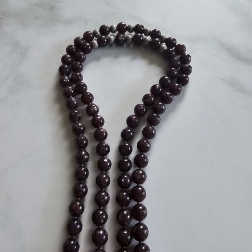 Lepidolith-Mala mit Lepidolith-Anhänger – Bild 10
