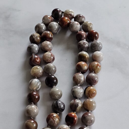 Achat („Crazy Lace“ Achat) -Mala (1) mit Seidenquaste – Bild 11