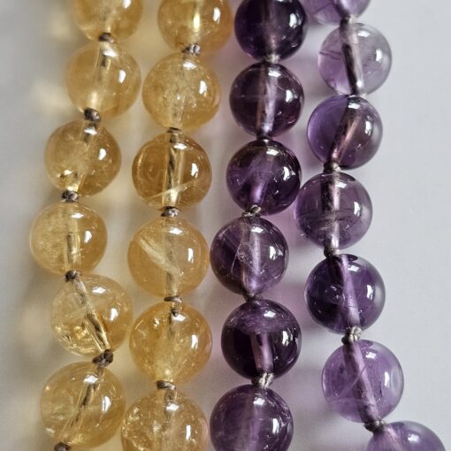 Amethyst-Citrin-Milchquarz-Mala mit Ametrin-Anhänger – Bild 10