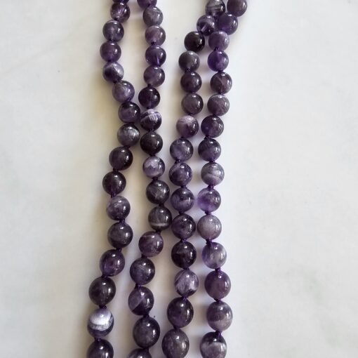 Amethystquarz („Chevron-Amethyst“) -Mala mit „Chevron-Amethyst“-Anhänger und Armband – Bild 11