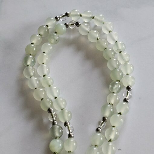 Serpentin-Bergkristall-Mala mit Serpentin-Anhänger – Bild 12