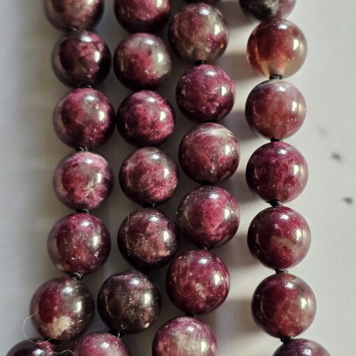 Eudialyt-Turmalin (schwarz) -Mala (2) mit Eudialyt-Anhänger und Armband – Bild 12