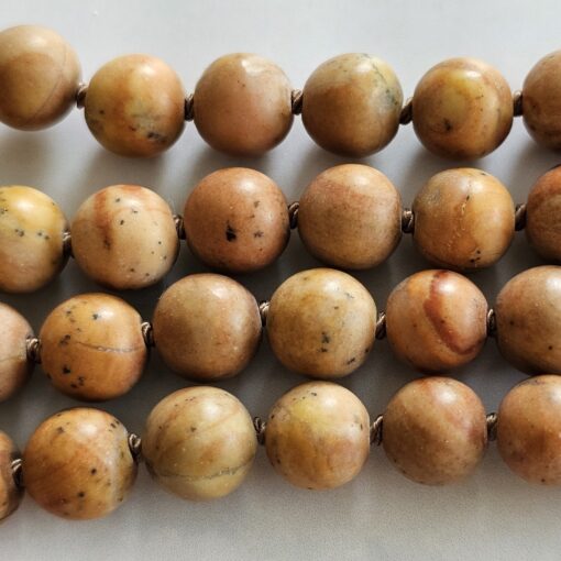 Jaspis-Mala, naturfarben und matt (3), mit Printstone-Anhänger in Freiform – Bild 12