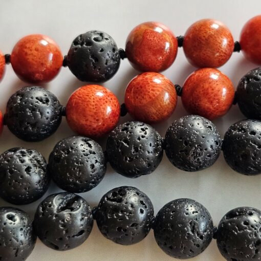 Korallen (rote Schaumkoralle) -Lava-Mala (2) mit Lava-Anhänger (Tropfen) – Bild 12