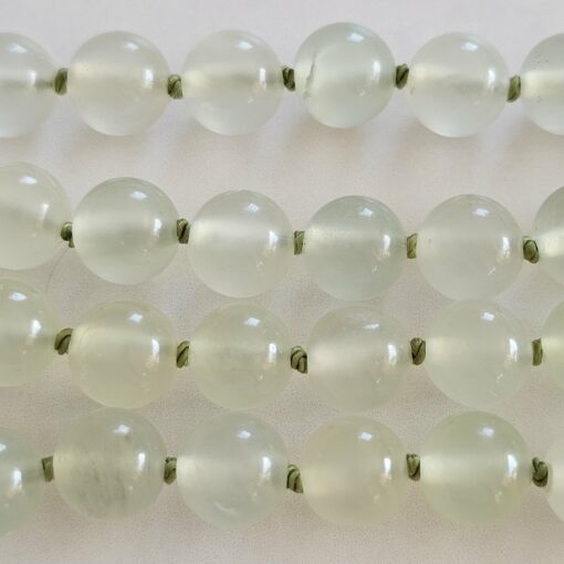 Serpentin („China Jade“) -Sandelholz (braun) -Mala mit Serpentin-Donut – Bild 12
