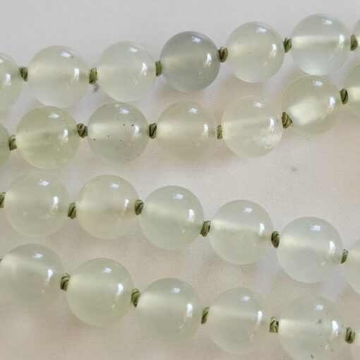 Serpentin („China Jade“) -Sandelholz (grün) -Mala mit Baumwollquaste – Bild 12