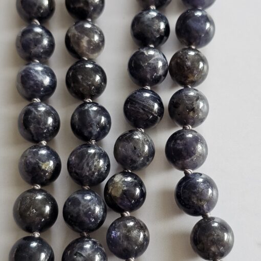Iolith (Cordierit) -Bergkristall-Mala mit Bergkristall-Anhänger und Armband – Bild 12