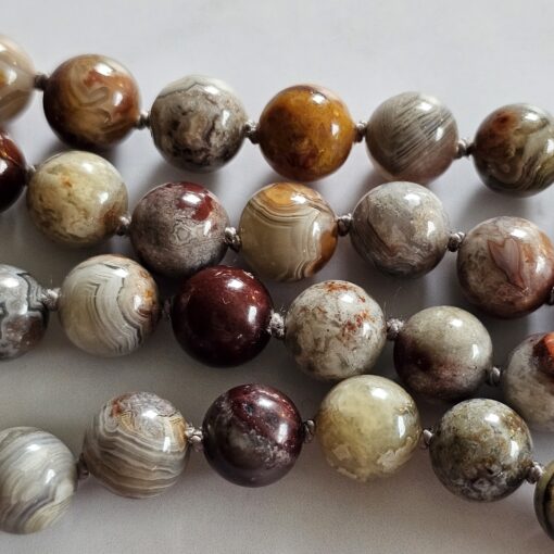 Achat („Crazy Lace“ Achat) -Mala (1) mit Seidenquaste – Bild 12