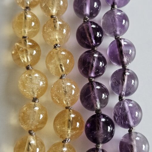Amethyst-Citrin-Milchquarz-Mala mit Ametrin-Anhänger – Bild 11