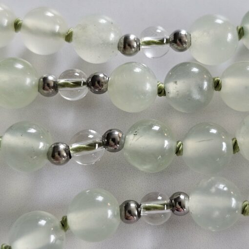 Serpentin-Bergkristall-Mala mit Serpentin-Anhänger – Bild 13
