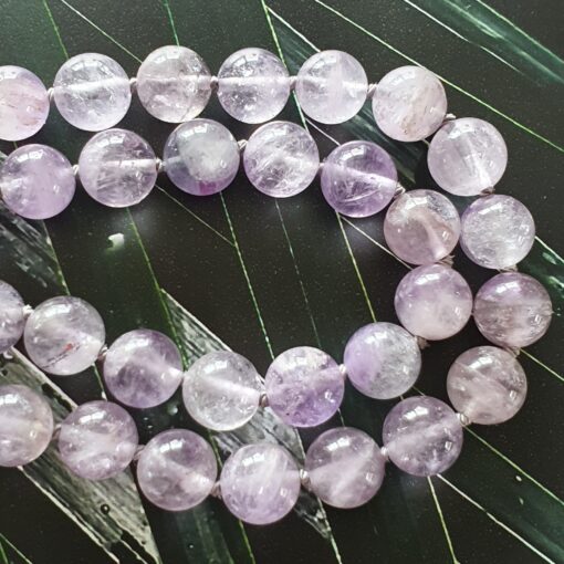 Amethyst („Lavendelamethyst“) -Mala mit Lavendel-Jade-Anhänger – Bild 12