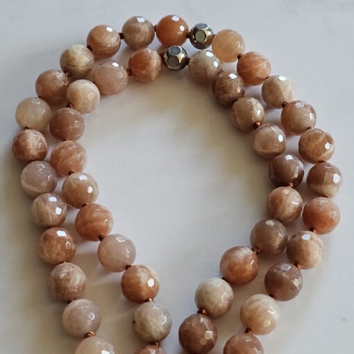 Sonnenstein-Mala, facettiert (2), mit Sonnenstein-Anhänger und Armband – Bild 13