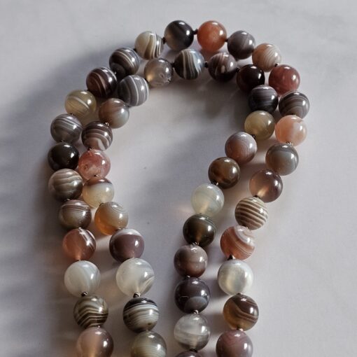 Achat ("Botswana Achat") -Mala mit Baumwollquaste und Armband – Bild 13