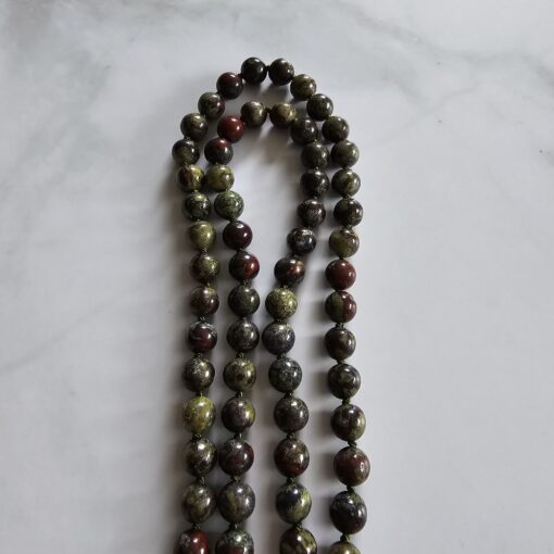 Jaspis („Drachenblut-Jaspis“) -Mala mit „Drachenblut-Jaspis“-Anhänger und Armband – Bild 13