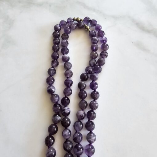 Amethystquarz („Chevron-Amethyst“) -Mala mit „Chevron-Amethyst“-Anhänger und Armband – Bild 13