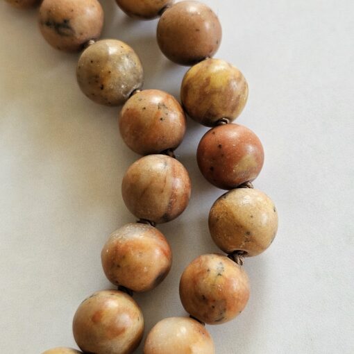 Jaspis-Mala, naturfarben und matt (2), mit dickerem Printstone-Anhänger – Bild 14