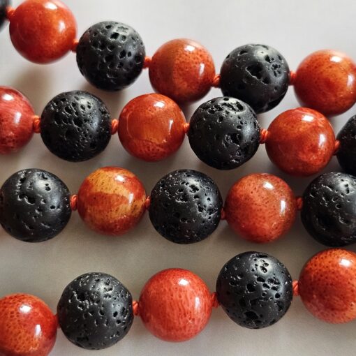Korallen (rote Schaumkoralle) -Lava-Mala (1) mit roter Schaumkorallen-Navette – Bild 14