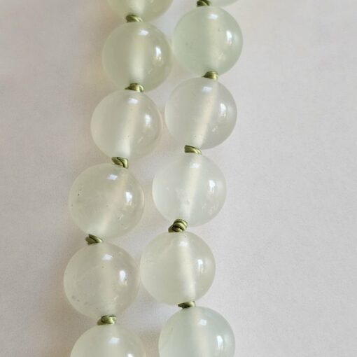 Serpentin („China Jade“) -Sandelholz (grün) -Mala mit Baumwollquaste – Bild 14