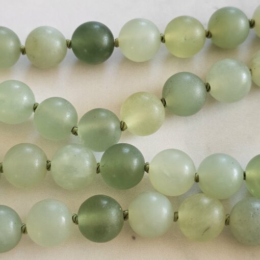 Serpentin-Mala, matt, mit Seidenquaste und Armband – Bild 14