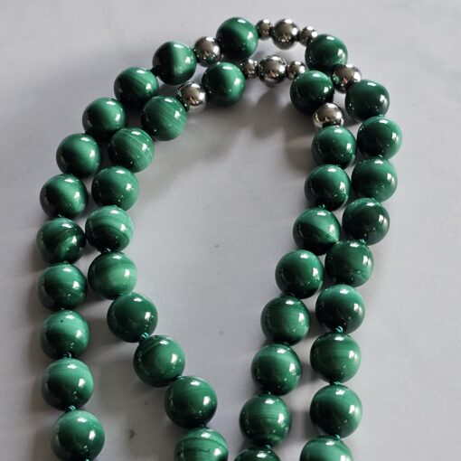 Malachit-Mala (1) mit Malachit-Tropfen und Armband – Bild 14