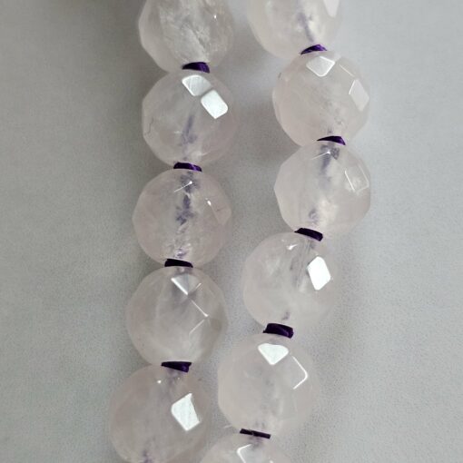 Amethyst (dunkel) -Rosenquarz-Bergkristall-Mala, facettiert, mit Anhänger aus 925 Sterlingsilber – Bild 15