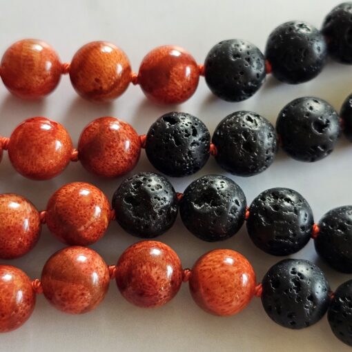 Korallen (rote Schaumkoralle) -Lava-Mala (1) mit roter Schaumkorallen-Navette – Bild 15