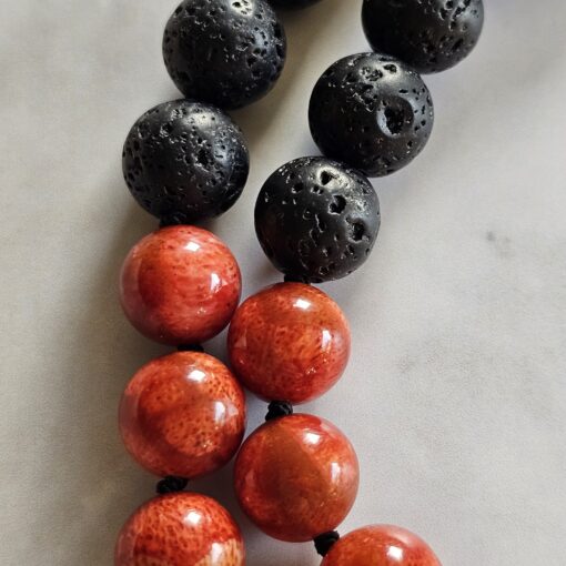 Korallen (rote Schaumkoralle) -Lava-Mala (2) mit Lava-Anhänger (Tropfen) – Bild 15