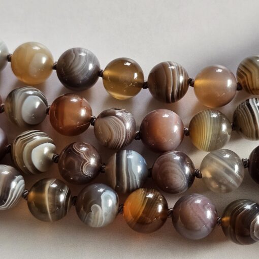 Achat ("Botswana Achat") -Mala mit Baumwollquaste und Armband – Bild 15