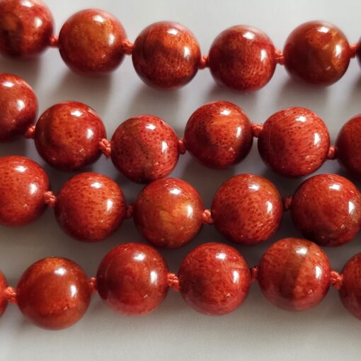 Korallen (rote Schaumkoralle) -Mala mit bronzefarbenem Anhänger und Armband – Bild 15