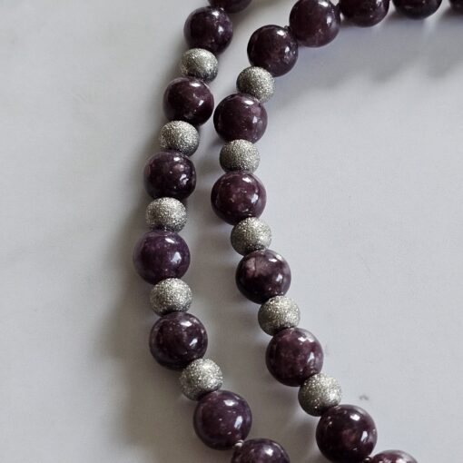 Lepidolith-Mala mit Lepidolith-Anhänger – Bild 14