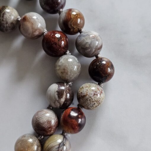 Achat („Crazy Lace“ Achat) -Mala (1) mit Seidenquaste – Bild 15