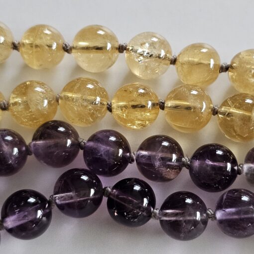Amethyst-Citrin-Milchquarz-Mala mit Ametrin-Anhänger – Bild 14