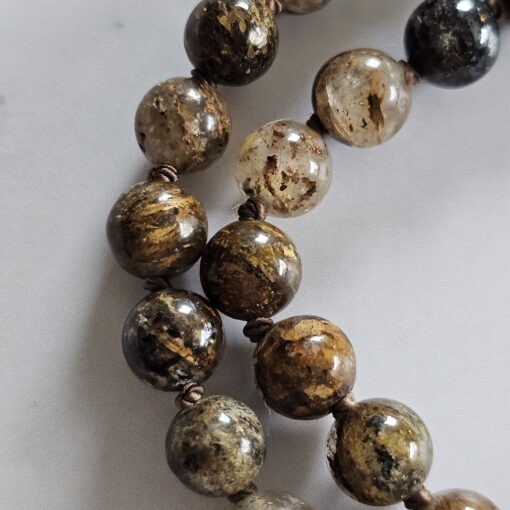 Bronzit-Mala (3) mit Messinganhänger – Bild 15