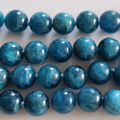 Apatit-Mala, blau (3), mit großem, blauem Apatit-Anhänger und Armband – Bild 16