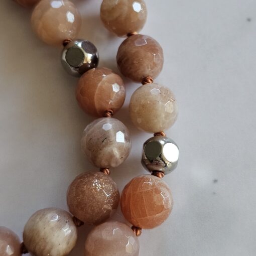 Sonnenstein-Mala, facettiert (2), mit Sonnenstein-Anhänger und Armband – Bild 16