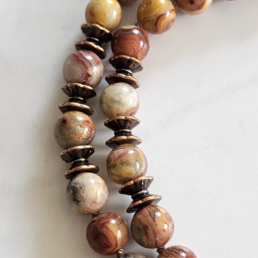Achat („Crazy Lace“ Achat) -Mala (2) mit „Crazy  Lace“ Achat-Anhänger und Armband – Bild 17